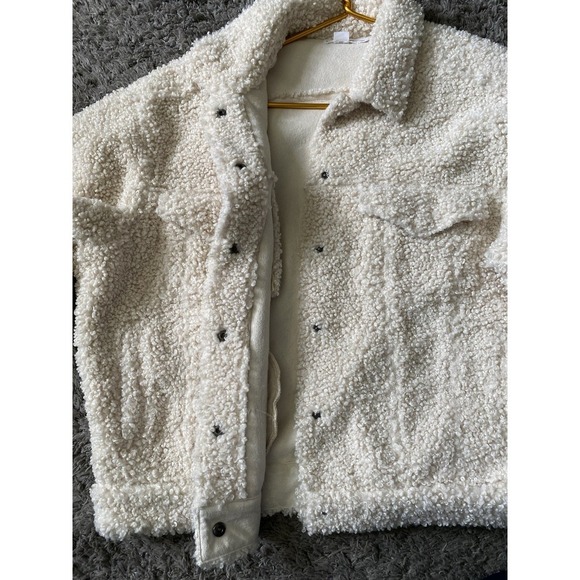 GOOD AMERICAN OVERSIZED FLEECE TRUCKER JACKET Women's Size 1/2 - Picture 6 of 14